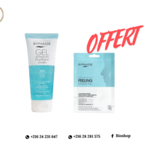B.P BYPHASSE GEL DÉMAQUILLANT PURIFIANT 200ML+MASQUE PEELING (OFFERT)
