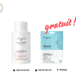B.P BYPHASSE LAIT CORPOREL A L'AMANDE DOUCE 500ML+MASQUE PEELING (OFFERT)