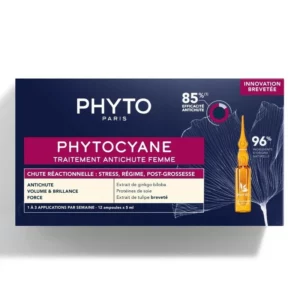 PHYTO PHYTOCYANE anti-chute réactionnelle Femme12 ampoules