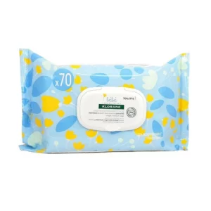 KLORANE Bébé Lingettes Epaisses Nettoyantes 70 lingettes