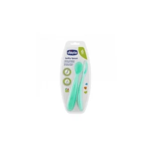 CHICCO 2 CUILLERE SILICONE, 6M+